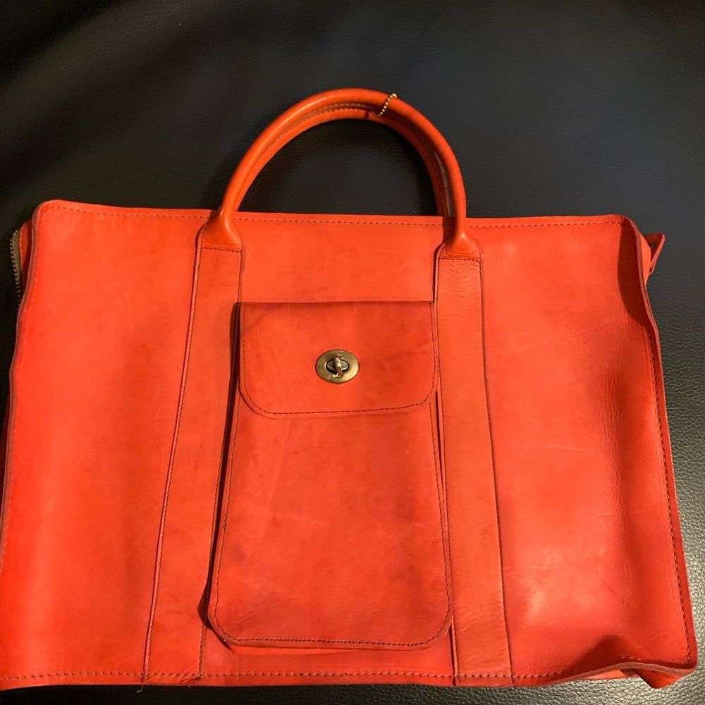 Red leather briefcase/ computer bag